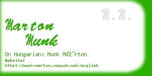 marton munk business card